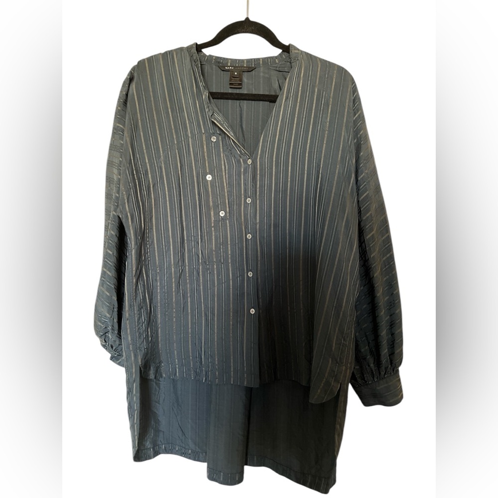 Marc Jacobs Women’s Striped Silk Blouse – Size 8